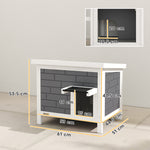 Outdoor Cat House Insulated Wooden Feral Cat Shelter W/ Openable Roof