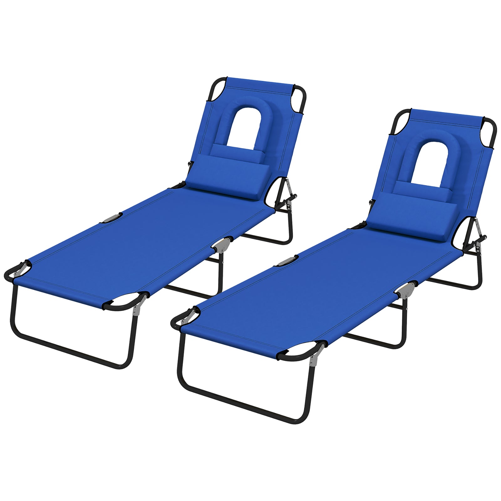 Set Of 2 Sun Lounger Recliner Chairs | Set of 2 | Blue