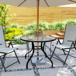 Outdoor Dining Table W/ Parasol Hole, Round