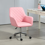 Swivel Argyle Office Chair Leather-feel | Pink