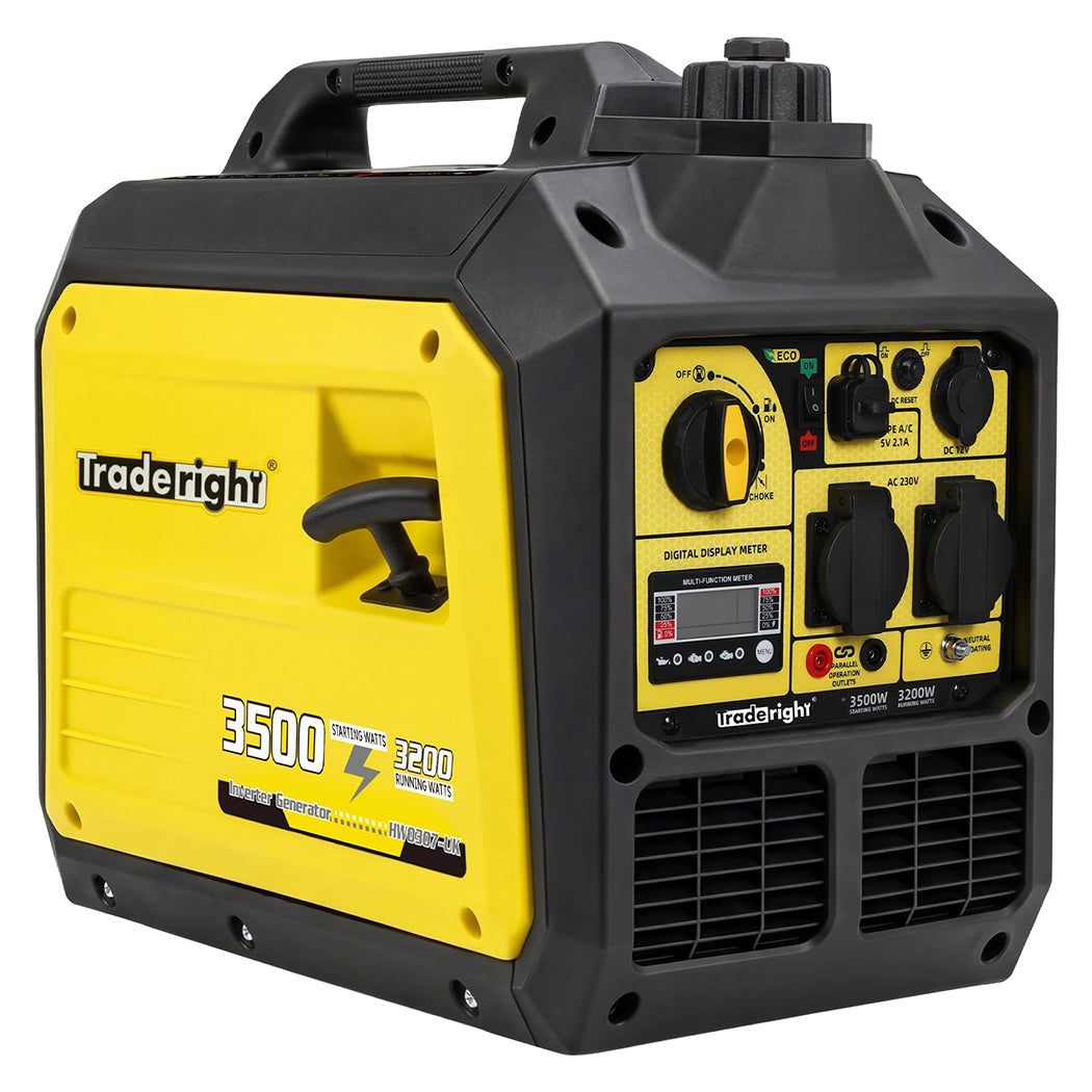 Inverter Generator 3500w Portable Petrol Quiet Backup Power Pure Sine | Yellow