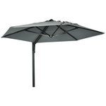 Wall Mounted Parasol W/ 180° Rotatable Canopy | Gray