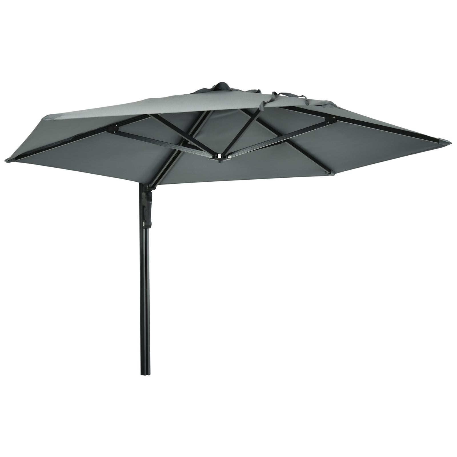 Wall Mounted Parasol W/ 180° Rotatable Canopy | Gray