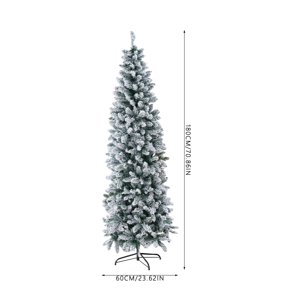Flocked Christmas Tree With X-frame Stand | 6ft