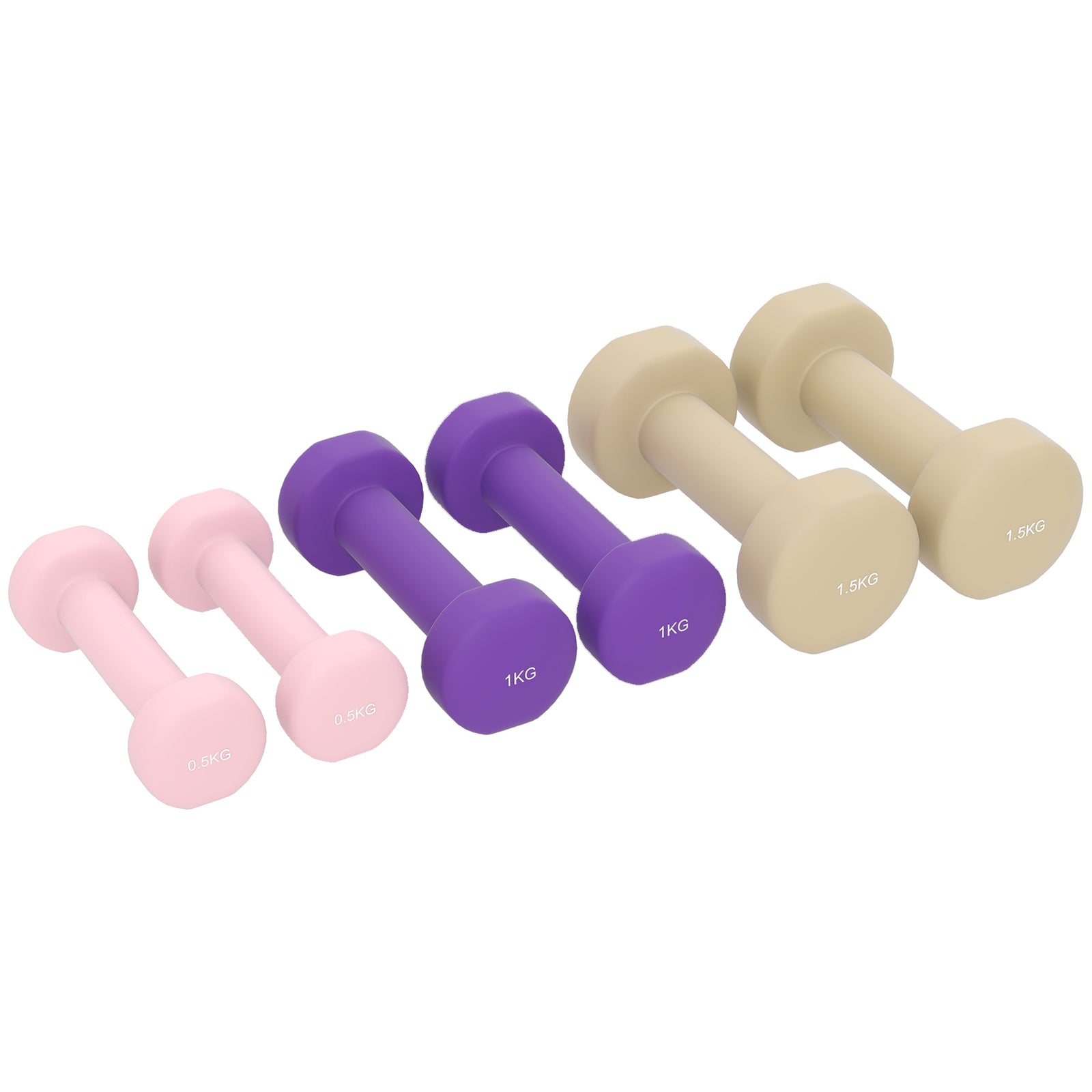 6kg Dumbbell Set, Weights Fitness Dumbbells | Multi Colour