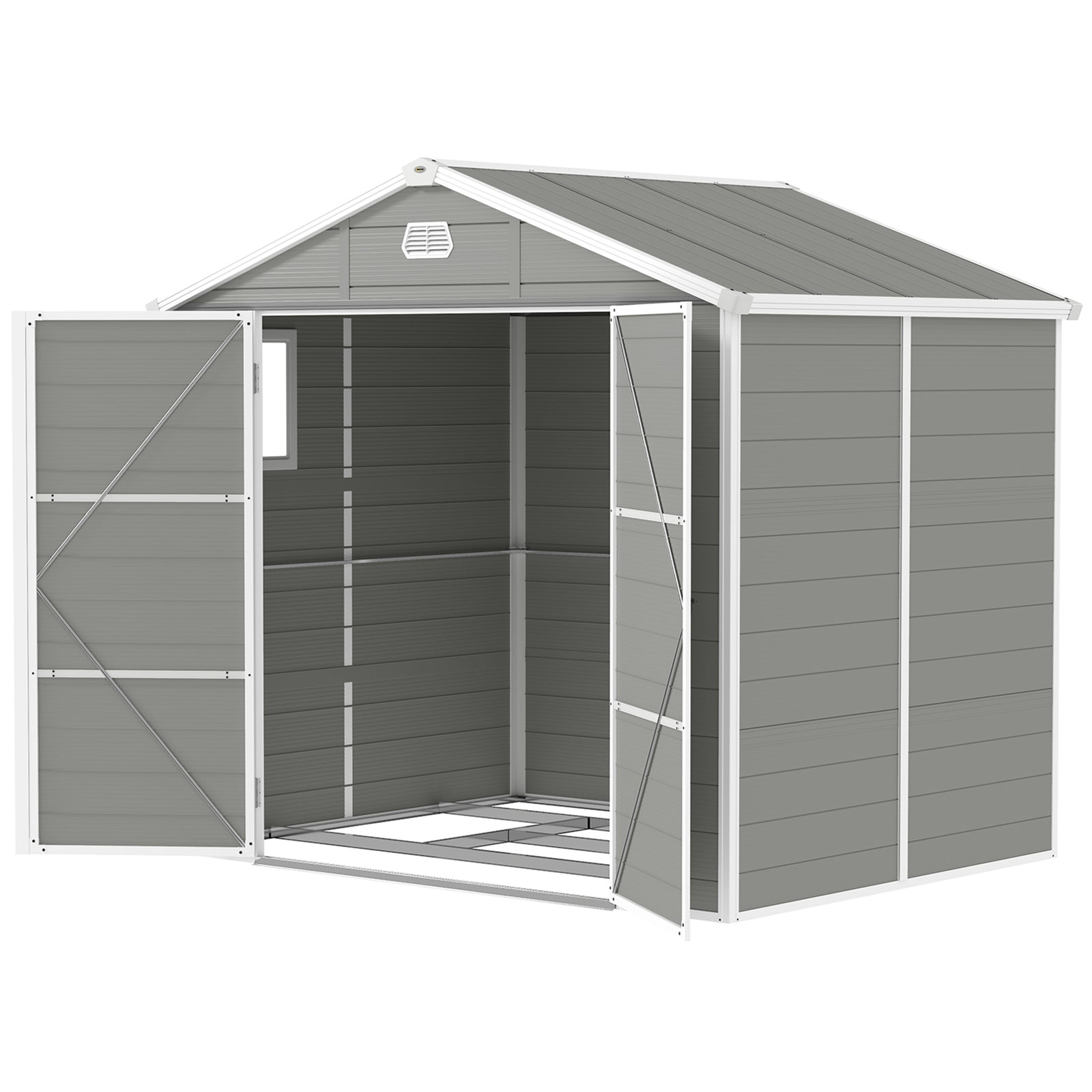 8x6ft Garden Shed With Foundation Kit, Vents & Lockable Door