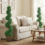 HOMCOM Topiary Spiral Boxwood Trees In Pot Set Of 2