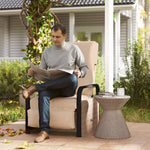 Rattan Recliner Chair, Adjustable Backrest & Footrest | Brown