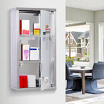Wall Mounted Medicine Cabinet First Aid  Glass Door Lockable