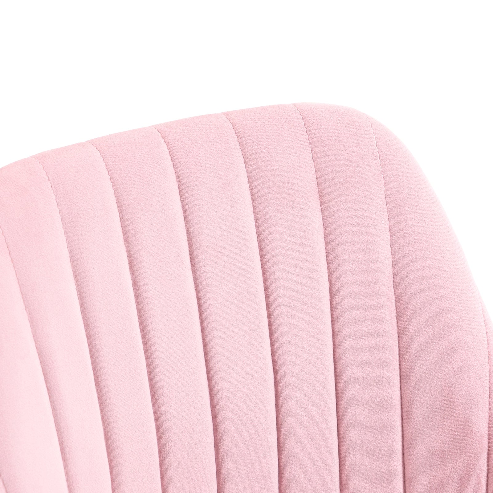 Velvet Office Chair With Adjustable Height And Wheels, Pink