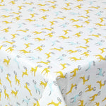 Majestic Stag 100% Cotton Grey Christmas Tablecloth | 137 x 229cm | Yellow & Grey