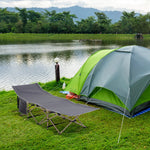 Single Person Folding Camping Cot Portable Camp Sleeping Bed | Gray