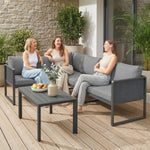 6 Seater Metal Garden Furniture Corner Sofa Set | Dark Grey