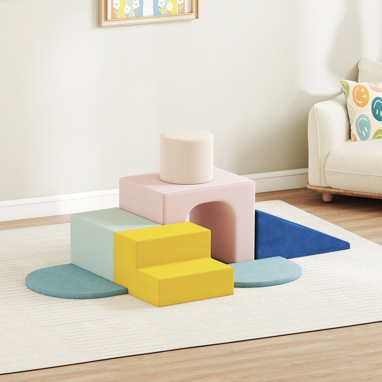 AIYAPLAY Foam Blocks For Kids, 8 Piece Indoor Building Blocks For Climbing
