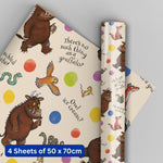 The Gruffalo Gift Wrap, 4 Sheet 4 Tag, Bundle Official Product