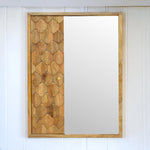 Solid Mango Wood Pineapple Carved Mirror Cabinet