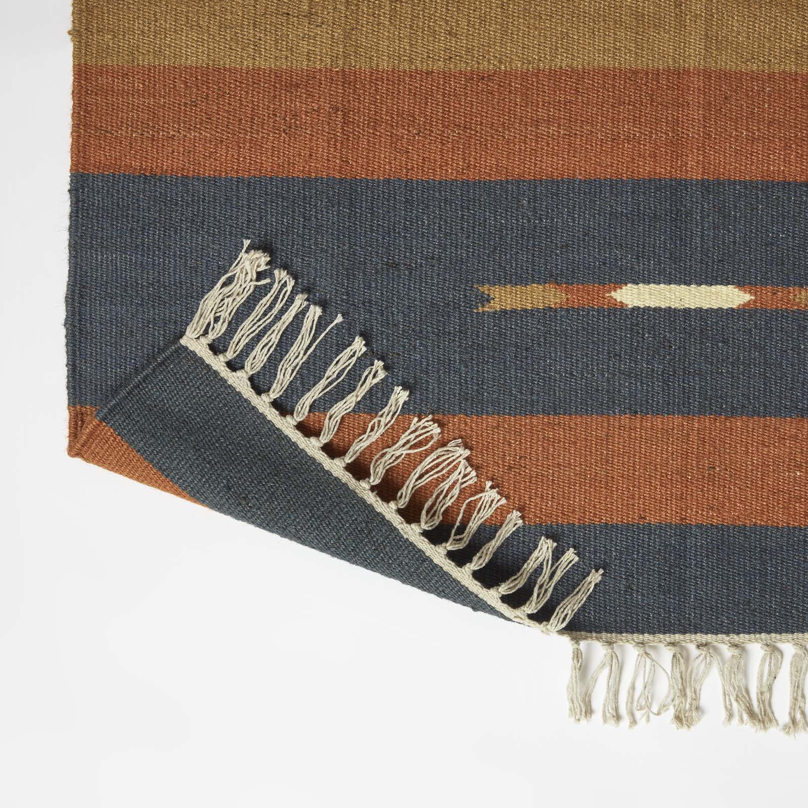 Lundi Kilim  Cotton & Jute Rug | 120cm x 180cm | Orange