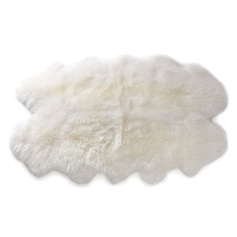 Irregular Shaped Super Soft Shaggy Area Rug | White