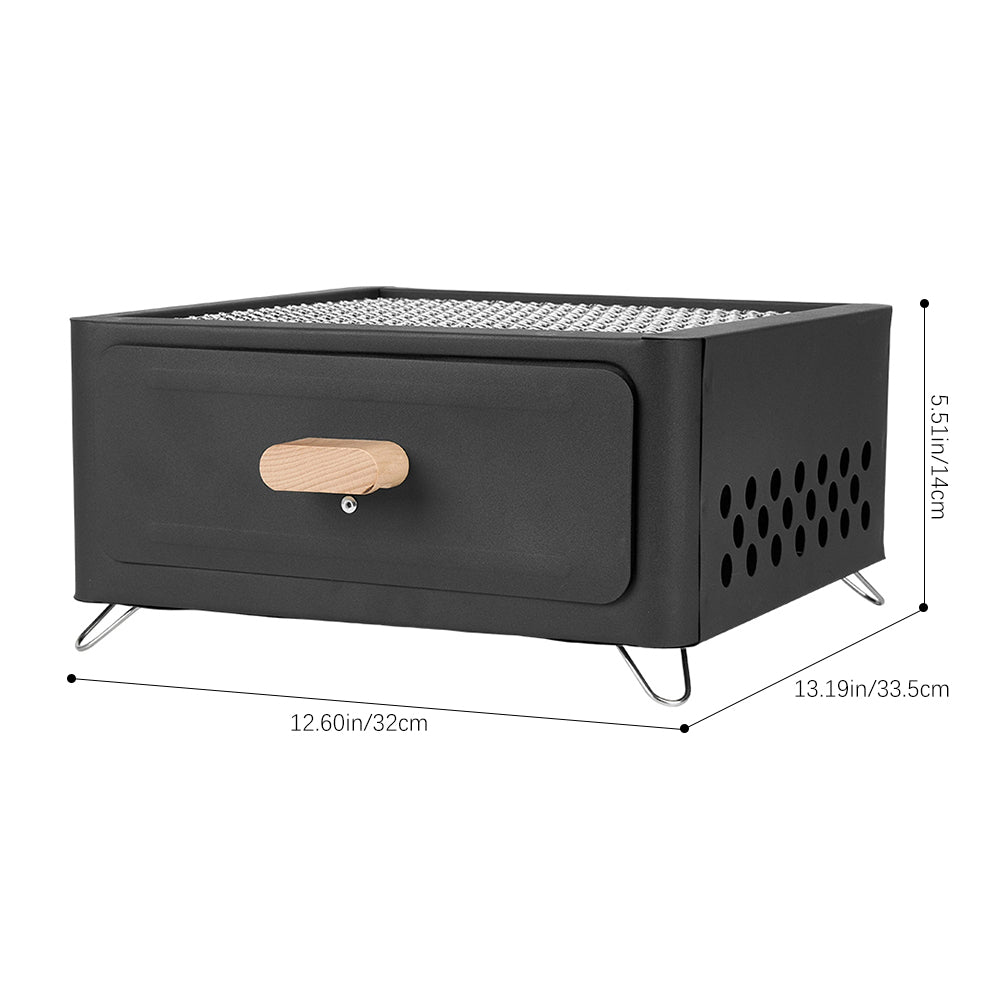 Living and Home Portable Metal Bbq Grill & Tea Stove With Foldable Legs