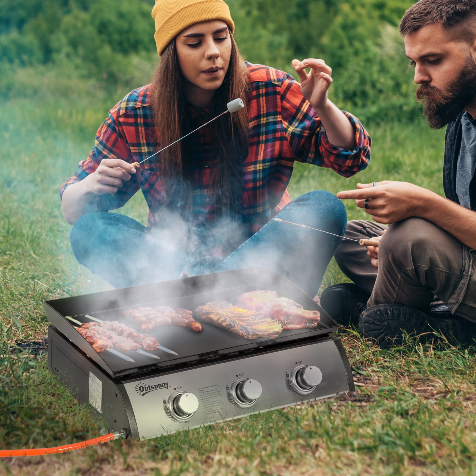 Gas Plancha Grill, Multi Burner | Large | Silver