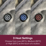 2-in-1 Heated Shawl & Blanket with Rechargeable Battery Pack | Charcoal