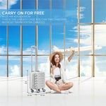 40x30x20cm Cabin Carry-on Suitcase - Lightweight, Durable, 4-wheel Luggage - 100+ Airlines Approved | Cabin | Silver