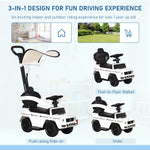Kids Ride-on Push Car 3 In 1 Benz G350 Baby Floor Slider Walker | White