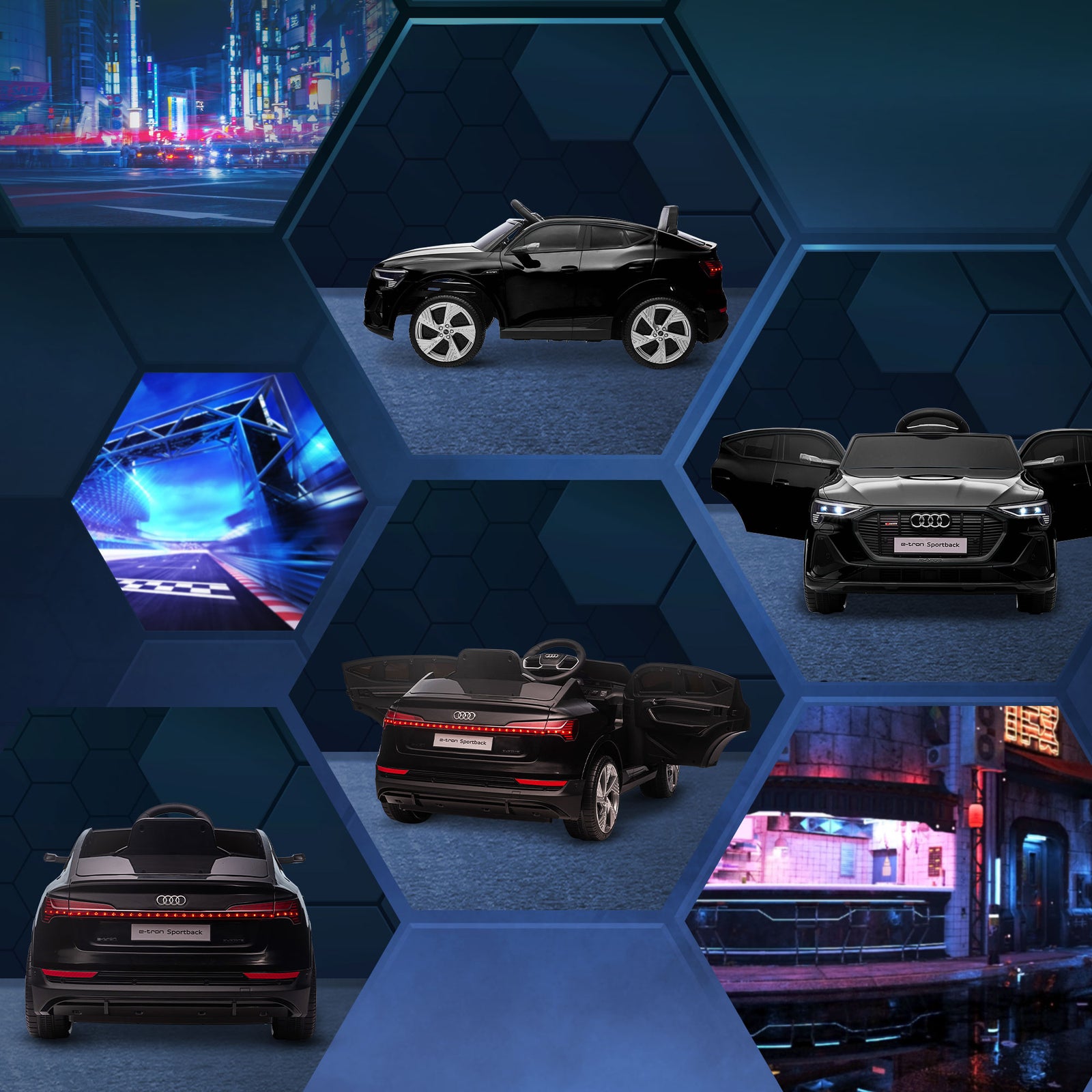 12v Kids Electric Ride-on Car/ W Remote Control, Lights, Music | Black