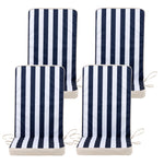 Outdoor High Back Seat Cushion Set Of 4 Deck Stripe