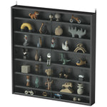 7-tier Wall Display Cabinet W/ Shelves Glass Doors | Black