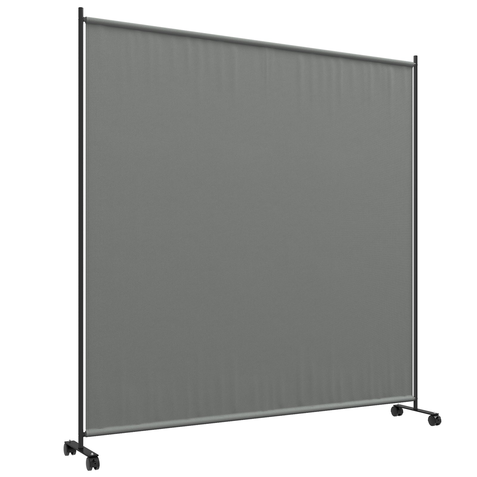 6ft Metal Garden Screen Divider W/ Wheels, Grey