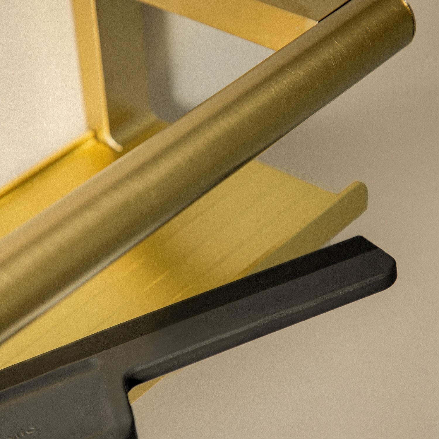Bathroom Shelf, Organizer, Glass Wiper, Gold Pvd Architect S+ Collection