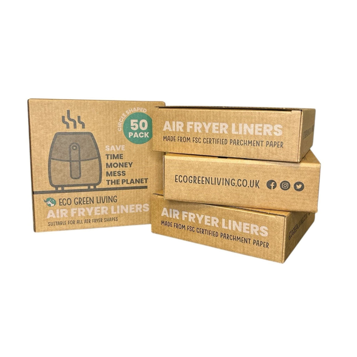 Air Fryer Liners, Suitable For All Air Fryers | Set of 4 | Brown