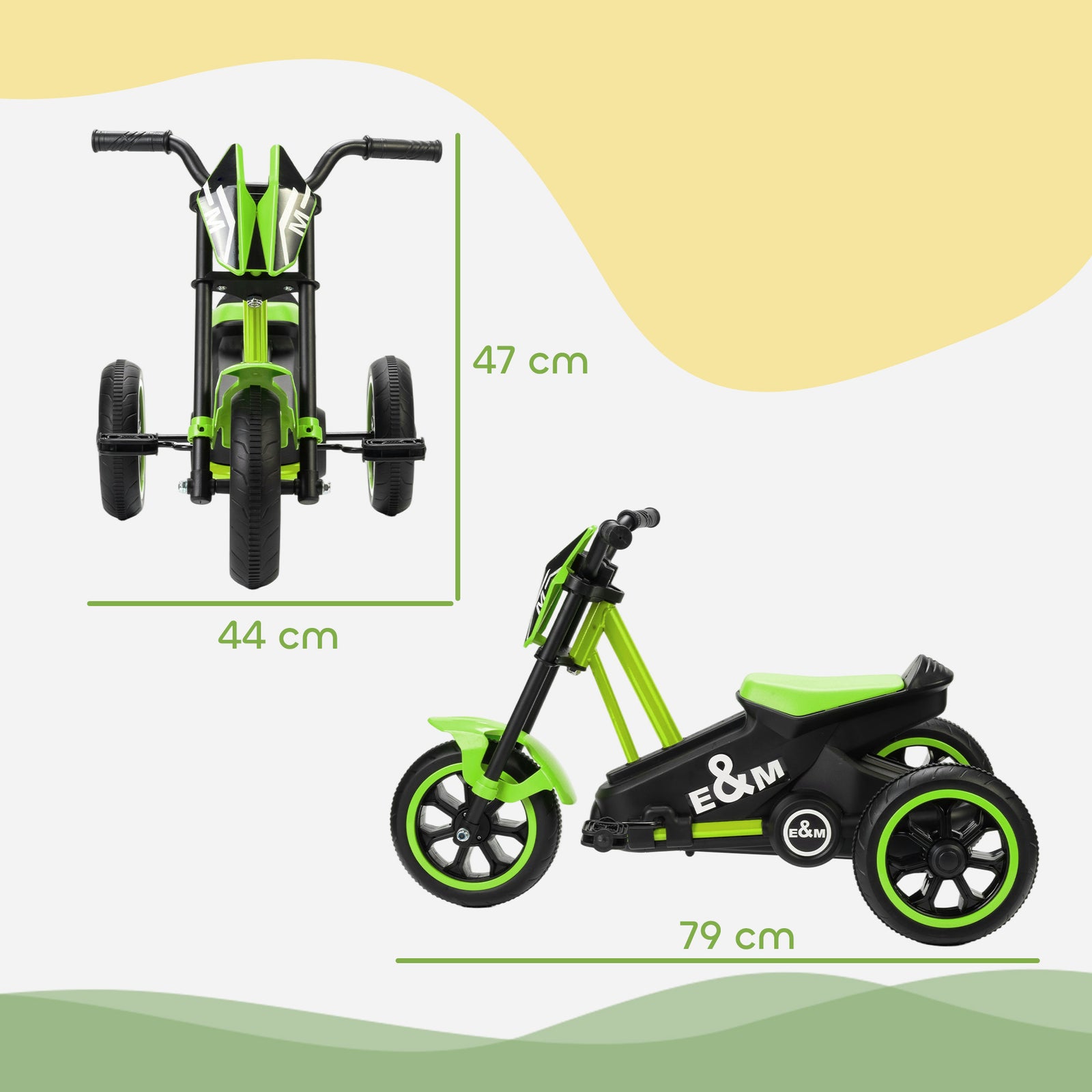 Kids Tricycle Baby Trike, 3 Wheel Toddler Balance Bike | Green