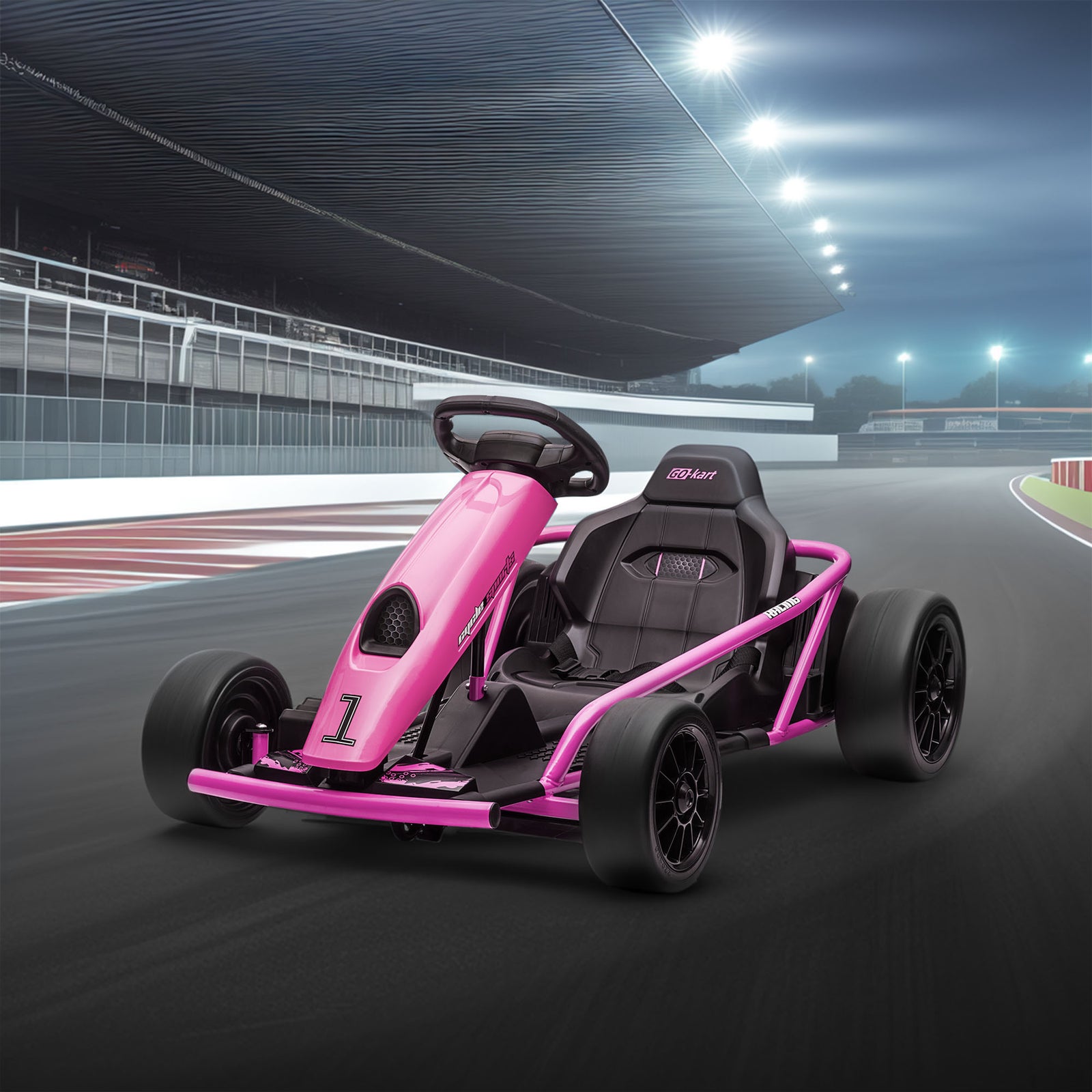 24v Electric Go Kart For Kids With Music, Horn Honking, Slow Start | Pink