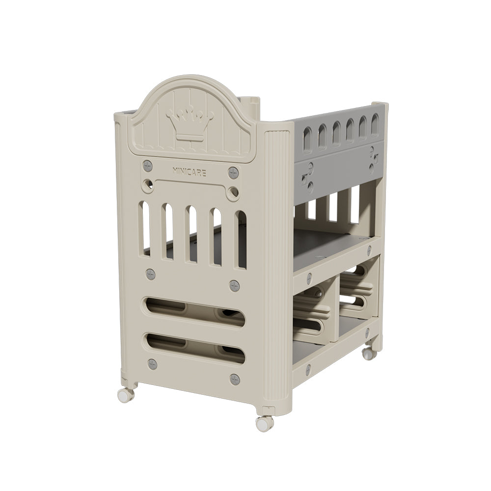 Mobile Baby Diaper Changing Table With 4 Drawers And Storage Shelf | Grey