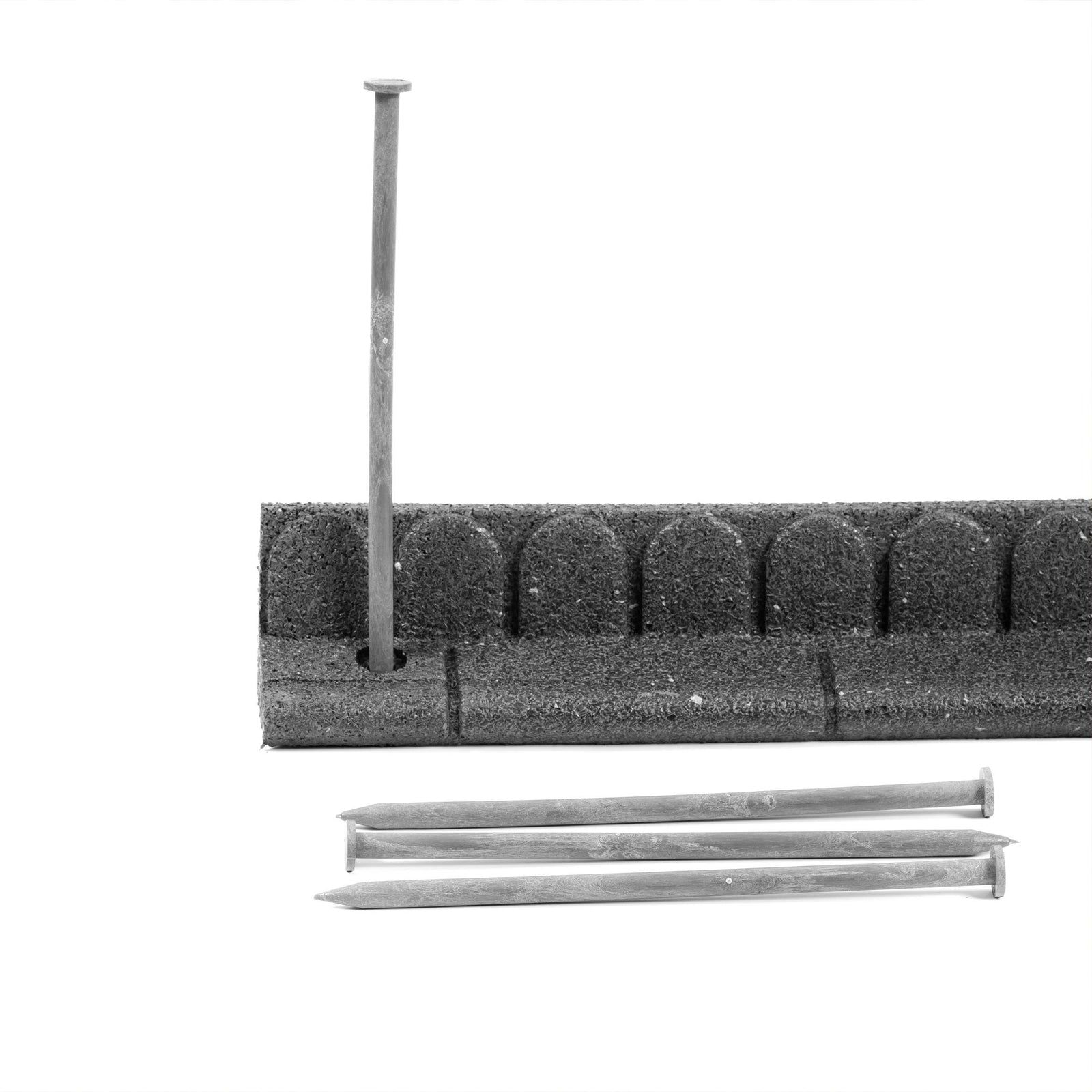 Lawnmover Friendly Rubber Garden Border 1.2m | Set of 6 | Gray