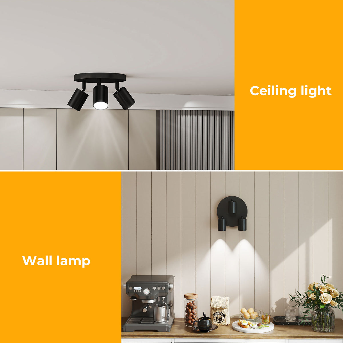 Emitto 3-way Spotlight Ceiling Light Adjustable Gu10 Modern Round Base