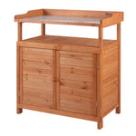 Multi-function Potting Bench, Galvanized Top | Orange