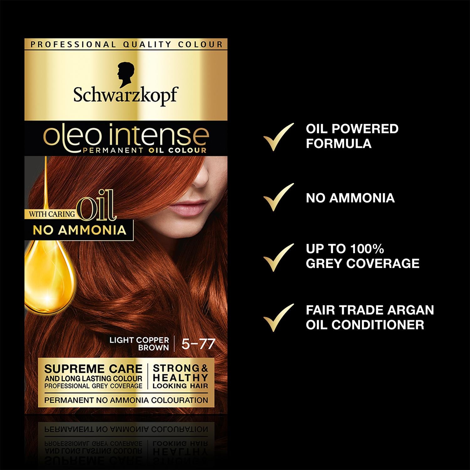 Oleo Intense 5-77 No Ammonia Permanent Oil Colour Copper Brown 3pack