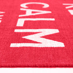Keep Calm And Carry On Handwoven 100% Cotton Rug | 60cm x 100cm | Cream