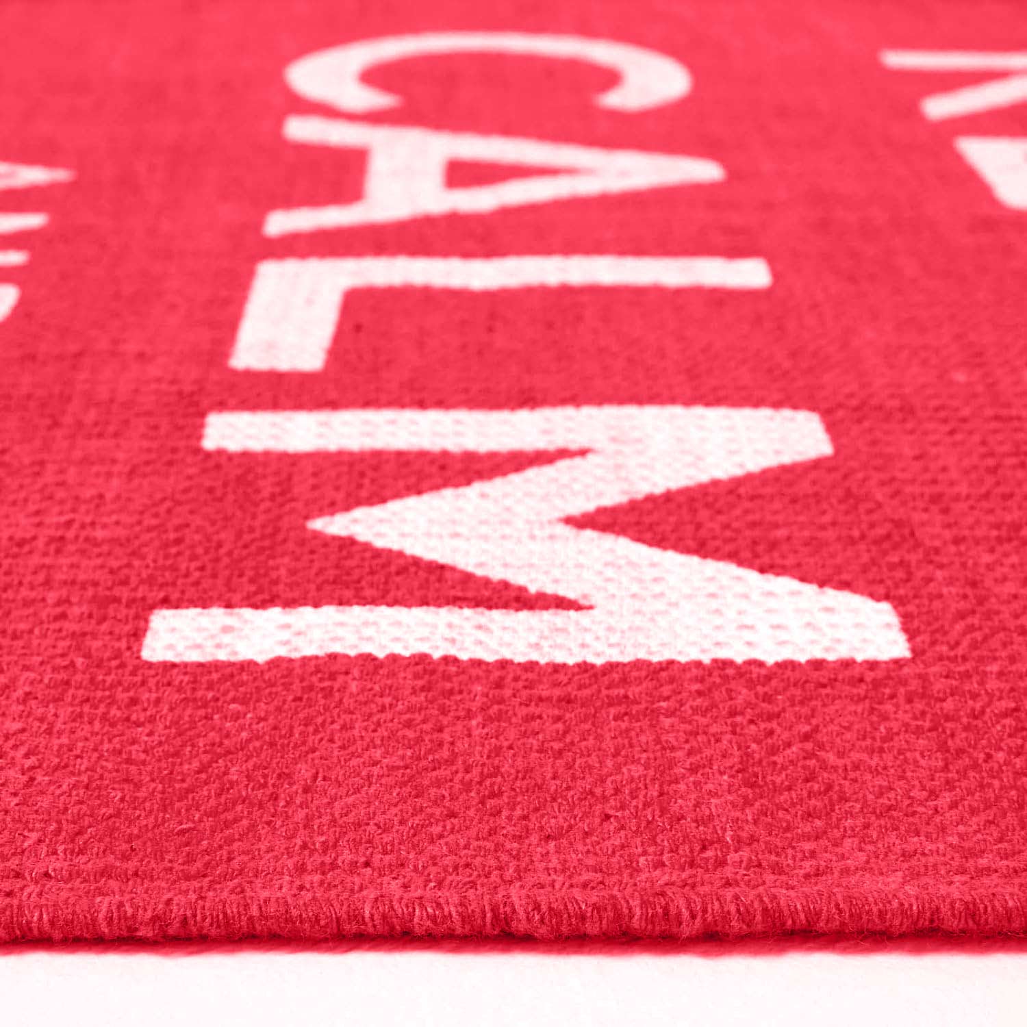 Keep Calm And Carry On Handwoven 100% Cotton Rug | 60cm x 100cm | Cream