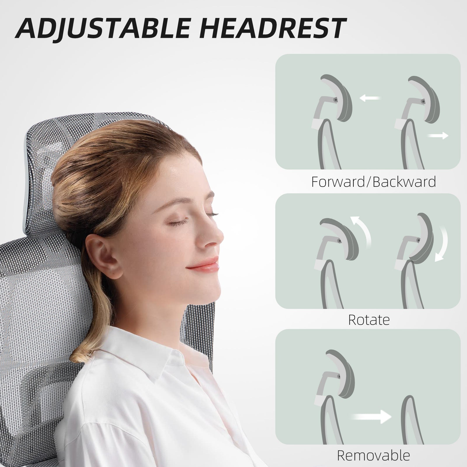 Ergonomic Office Chair Swivel Computer Chair With 3d Armrest | Gray