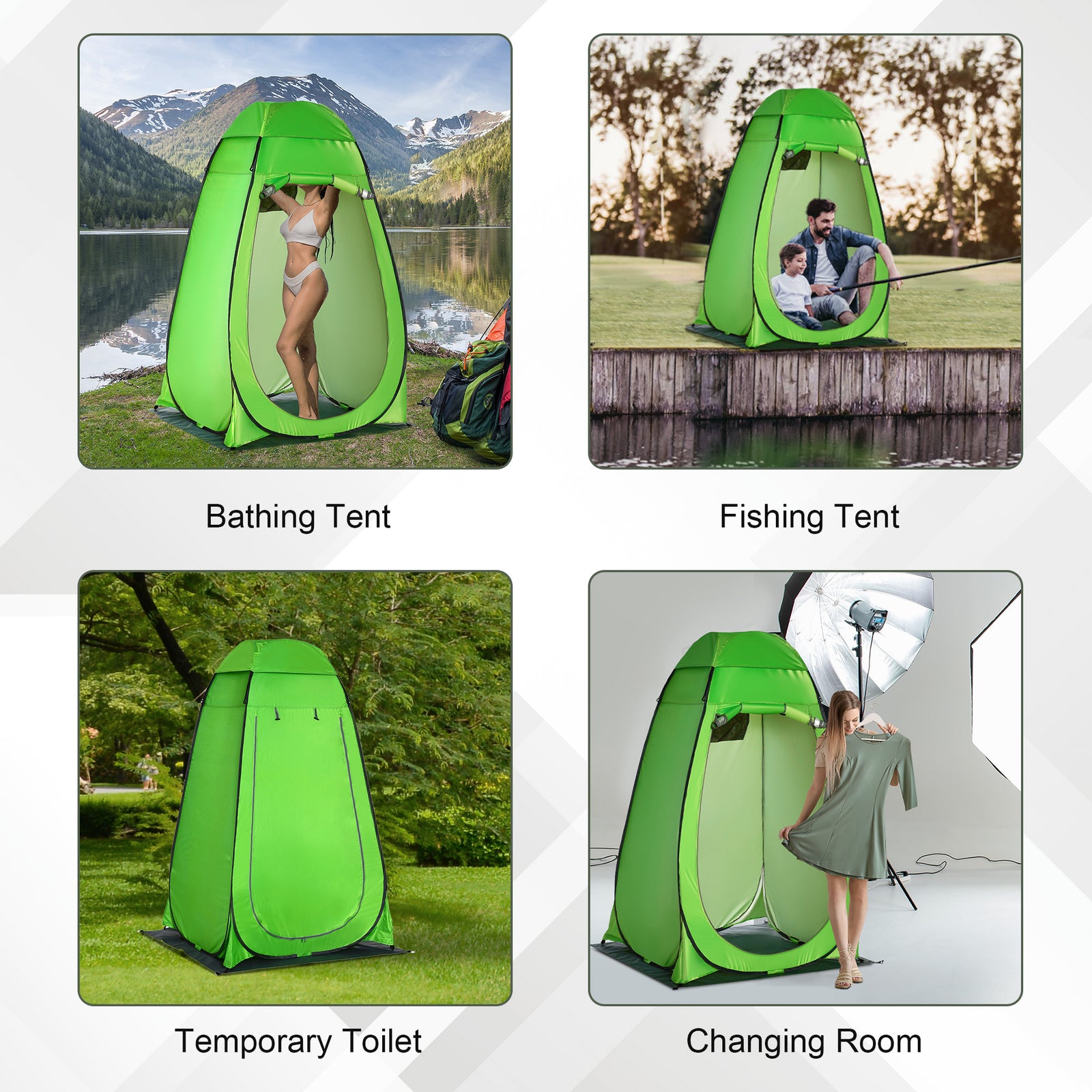 Camping Shower Tent W/ Pop Up Design, Outdoor Dressing Room