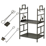 77cm Wrought Iron Firewood Holder W/ 4 Tools