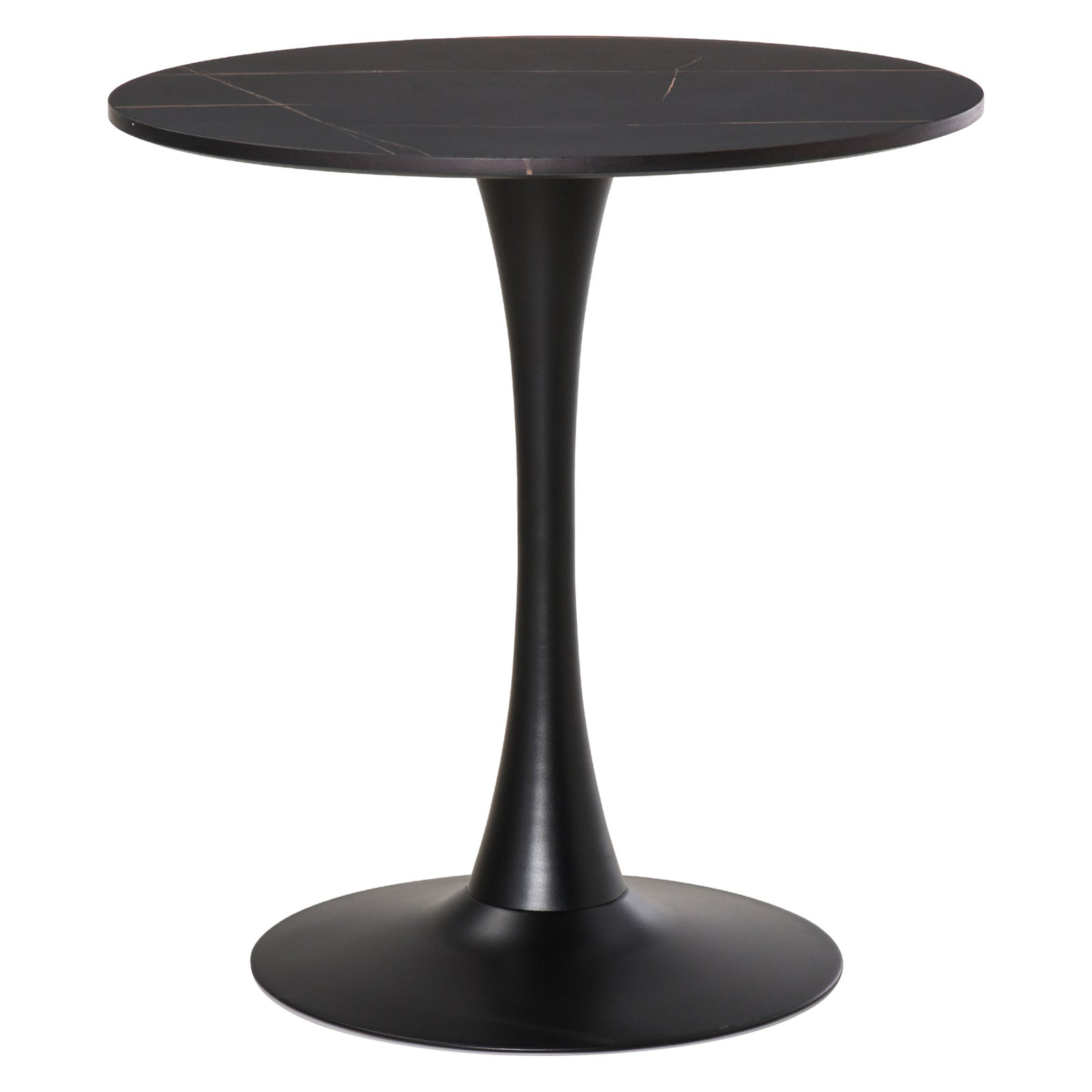 Modern Round Dining Table Leisure Coffee Bistro Table Metal | Black