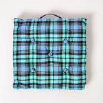 Cotton Tartan Check Floor Cushion | 40cm x 40cm | Blackwatch