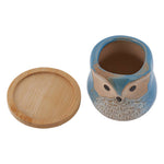 6pcs Mini Ceramic Owl Succulents Plant Pot With Plant Saucers