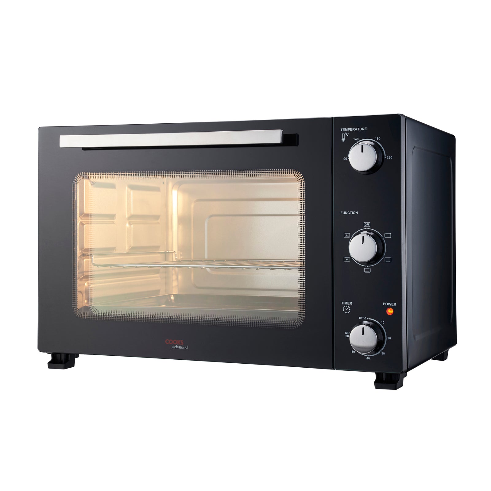 48l Mini Oven Grill Tabletop Counter Top Multi Fuction Cooker 1500w Black Silver