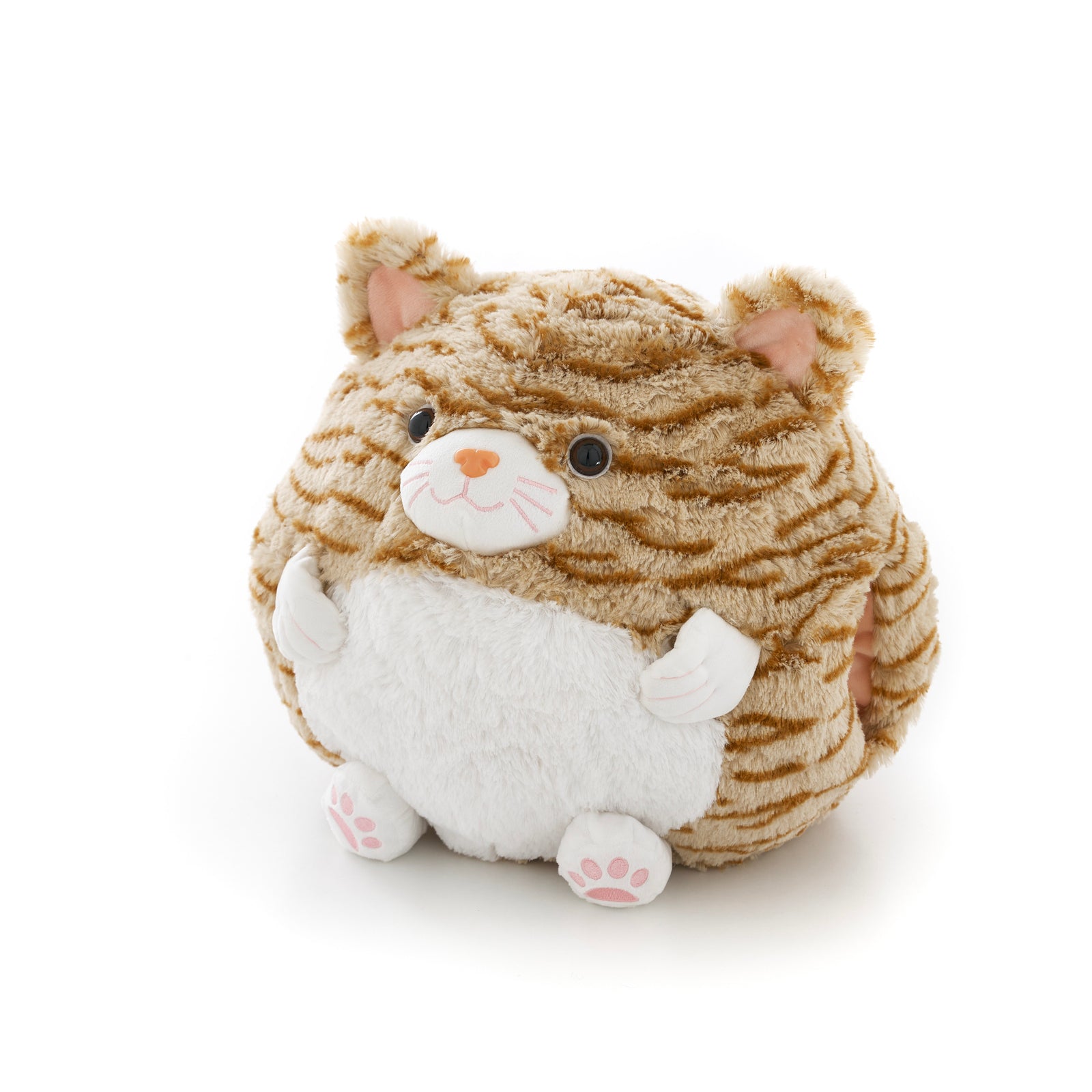 Soft Giant Handwarmer Cozy Plush Tabby Cat | 30cm x 30cm | Brown